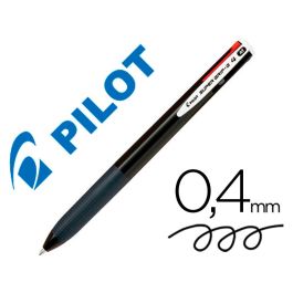 Boligrafo Pilot Super Grip G 4 Colores Retractil Sujecion De Caucho Tinta Base De Aceite Cuerpo Color Negro 12 unidades