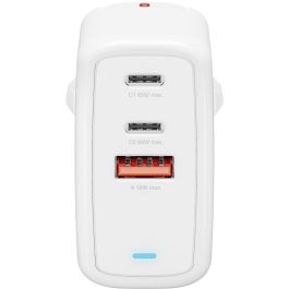 4smarts GaN Flex 65W Cargador Rápido con 2 USB-C y 1 USB-A, Blanco