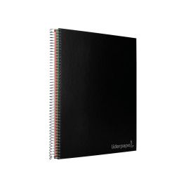 Cuaderno Espiral Liderpapel A4 Micro Jolly Tapa Forrada 140H 75 gr Cuadro 5 mm 5 Bandas 4 Taladros Color Negro