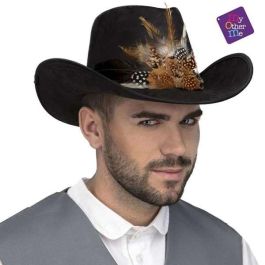 My Other Me Sombrero vaquero marrón con plumas, talla 59 cm, edad mínima recomendada 3 años