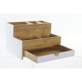 DKD Home Decor Organizador Bambu Blanco Natural 18 x 15 x 23.5 cm (2 Unidades)