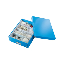 Caja Para Almacenamiento Leitz Click&Store Organizadora 85% Carton Reciclado Mediana 280X100X370 Mm Azul