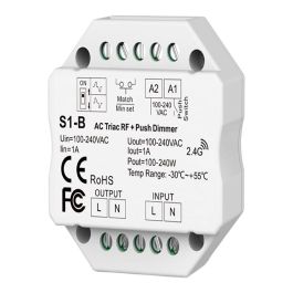 Fbright Regulador RF Triac para Lámparas, Principio/Final de Fase, 1.5A 100-360W, 100-240V, Ø52x26mm, Compatible 30160/30161 Precio: 24.89000008. SKU: B15M44D2ND