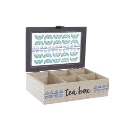DKD Home Decor Caja Infusiones Colonial África Gres Azul Turquesa 4 Unidades Surtidas MDF Cristal 23x15x7 cm DKD Home Decor Caja Infusiones Colonial África Gres Azul Turquesa 4 Unidades Surtidas MDF Cristal 23x15x7 cm