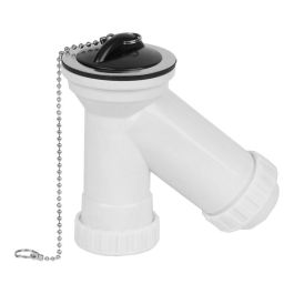 Mirtak Sifón "y" 1" 1/2" Completo con Tapón y Cadena, Salida Vertical, Plástico PVC Blanco Precio: 6.50000021. SKU: S7914695