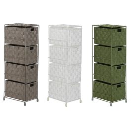 Cajonera Home ESPRIT Verde Gris Crema 24 x 18 x 68 cm (3 Unidades)