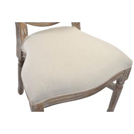 DKD Home Decor Silla Tradicional Rejilla Lino Rubberwood Beige Natural, Altura asiento 48, 50x46x96 (Pack 2) DKD Home Decor Silla Tradicional Rejilla Lino Rubberwood Beige Natural, Altura asiento 48, 50x46x96 (Pack 2)