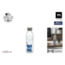 La Mediterran Botella Vidrio Decorada Tapa Acero 500ml 6.7x6.7x22.7cm Precio: 57.36000039. SKU: B1CRS86X5A