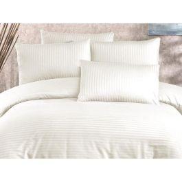 Juego de Cama Funda Nórdica 220x240 cm + 2 Fundas Almohada 60x60 cm Crema Poliéster Algodón ASI8683743939237