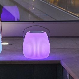 Lámpara altavoz bluetooth inalámbrico - LUMISKY - MINI MAY PLAY - H23 cm - LED blanco y multicolor regulable Lámpara altavoz bluetooth inalámbrico - LUMISKY - MINI MAY PLAY - H23 cm - LED blanco y multicolor regulable