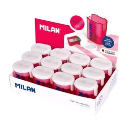 Milan Sacapuntas Nata 624 con Depósito y Seguridad, Cuchilla Alemana de Acero, Rosa y Blanco Precio: 18.49999976. SKU: B1KLZ8H84Y