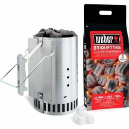 Kit de encendido Rapidfire de WEBER: con 2 kg de briquetas + 6 cubos de arranque de fuego Kit de encendido Rapidfire de WEBER: con 2 kg de briquetas + 6 cubos de arranque de fuego