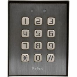 Extel KLAVY 3 Teclado de Codificación con Cable Metálico SLIM, Visera Protectora, Teclas Retroiluminadas para Motorización de Puerta Extel KLAVY 3 Teclado de Codificación con Cable Metálico SLIM, Visera Protectora, Teclas Retroiluminadas para Motorización de Puerta