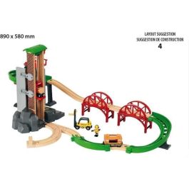 Plataforma Multimodal Brio World Grand Circuit - Caja 32 piezas - Circuito de trenes de madera - Ravensburger - A partir de 3 años - 33887