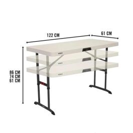 Lifetime Mesa Plegable Maletín 122x61xh61-86 cm