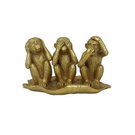 DKD Home Decor Figura Mono Hoja Resina Dorado 2 Unidades 13 x 15.6 x 26 cm Precio: 27.95000054. SKU: B1BHGSWRPF