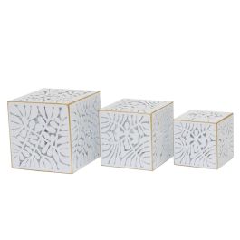 Macetero Tropical DKD Home Decor Blanco Dorado 15 x 15 x 15 cm Set de 3 Precio: 42.50000007. SKU: S3044311