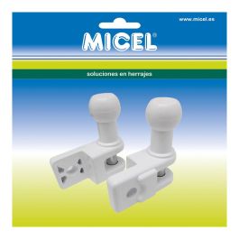 Micel TLD01 92541 Juego Soporte Barandilla Toldo Aluminio Blanco Izquierda Derecha 30.70x69x73.20mm