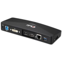 Club3D Docking Station USB 3.0 4K UHD Triple Pantalla (HDMI, DisplayPort, DVI) con Ethernet y USB Hub - Negro