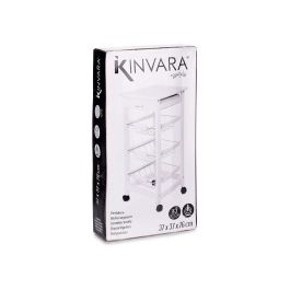 Kinvara Verdulero Madera Metal 3 Pisos Blanco 37x76x37 cm