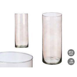 Jarrón de Cristal Cilíndrico Gris 12 cm x 30 cm - Giftdecor (6 Unidades) Precio: 33.94999971. SKU: B1BVJ5YJBE