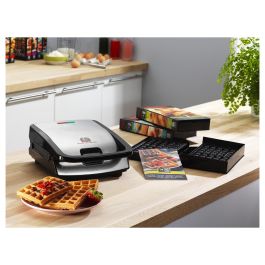 Tefal SW852D, Sandwichera y Gofrera Combinada, Negro y Acero Inoxidable, 700W