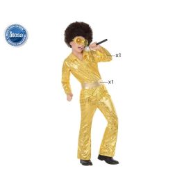 Disfraz Disco Dorado Infantil Niño 5-6 Años Temática Años 70 Mono y Cinturón 2 Piezas Polyester