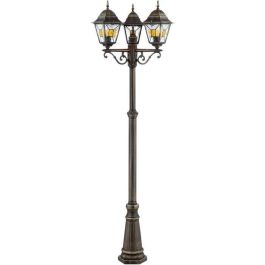 Lámpara al aire libre de Janel, Dore Black, E27 Max 3x60W, Bulbo no incluida