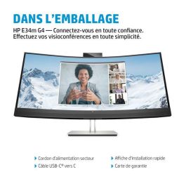 HP E34m G4 Monitor Curvo WQHD USB-C para Conferencias Certificado Zoom, con Webcam 5MP, Altavoces y Carga Laptop