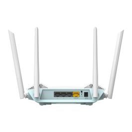 D - Link Router Wifi 6 R15 Eagle Doble Banda 2.4/5 GHz Wi-Fi 6 (802.11ax) 300 Mbps + 1201 Mbps Gigabit Ethernet 3 Puertos LAN Blanco