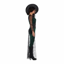 Disfraz bruja del aquelarre verde sombrero, top con cola, corpiño y mallas talla s Disfraz bruja del aquelarre verde sombrero, top con cola, corpiño y mallas talla s
