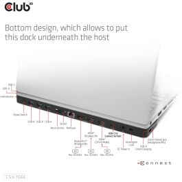 Club3D CSV-1566 4K USB-C Charging Dock con 6xUSB3, DisplayPort, 2xHDMI, LAN, Lector de Tarjetas SD/MicroSD y Carga de 120W
