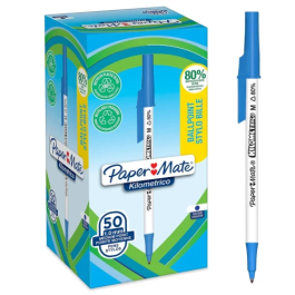 Boligrafo Paper Mate Kilometrico Punta 1 mm Plastico Reciclado 80% Color Azul 50 unidades Precio: 15.49999957. SKU: B172ZD9P6V