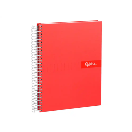 Liderpapel Cuaderno Espiral A4 Crafty Tapa Forrada 80 Hojas 90gr Cuadro 4mm Con Margen Color Roja