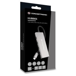 Conceptronic HUBBIES17G Hub USB 3.2 Gen 2 de 7 Puertos (4x USB-C, 3x USB-A) hasta 10 Gbps con Power Delivery 100W