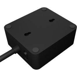 ICY BOX IB-MPS2220B-CH Regleta con 2 Tomas Tipo F y 3 Puertos USB 2.4A/3A, Cable 1.9m, Negro para Oficina/Hogar