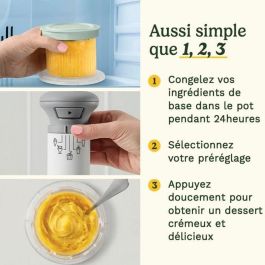 Cuisinart ICEFD10E Heladera para postres helados, sorbetes y yogures - 250W - 3 x 240 ml - Blanca - CUI3030050196603