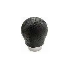 OCC Motorsport OCCPOM002 Pomo Palanca de Cambios de Piel Perforada Redondo Corto Negro Universal con Patrones de Marchas