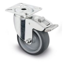 Tente Rueda Giratoria Agila Aro Goma Ø75 mm Plástico Zincado Doble Hilera Bolas con Freno Precio: 10.50000006. SKU: B1EBNBPPLG