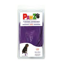 Pawz Botas Perro Morado Talla L - Goma Natural Biodegradable, Impermeables, Protección Patas Suelo Caliente y Nieve, Pack 12