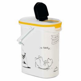 Curver Contenedor de Comida El Diner se Sirve para Perros - 10 L / 4 kg - Blanco y Negro