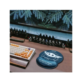 Wondee Alfombrilla Ratón Gel Ergonómica Mandalorian Grogu Star Wars Antideslizante Cómoda Lavable 250x20x230 mm