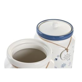 Bote Atlantico DKD Home Decor Azul Blanco 15 x 21 x 15 cm (2 Unidades)