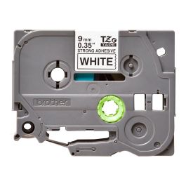 Brother TZe-S221 Cinta de Etiquetado con Adhesivo Fuerte, Negro sobre Blanco, 9mm