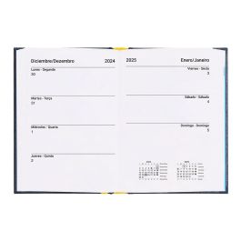 Agenda Encuadernada Liderpapel Corfu A6 2025 Dia Pagina Color Azul Papel 60 gr