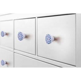 Rei e242 Blister 4 Pomos Redondos para Mueble Madera Acabado Azul Ø38mm