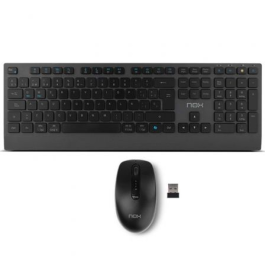 Nox Teclado y Ratón Inalámbricos Lite Duo Español Bluetooth 5.2 y 2.4 GHz USB-C Silencioso Multimedia Ergonómico
