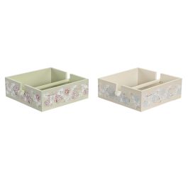 DKD Home Decor Ivy&daisy 2022 Servilletero Tradicional Verde Beige 18 x 6 x 18 cm (4 Unidades) Precio: 13.89000019. SKU: B12S3XQDWW
