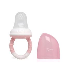 KioKids Alimentador Antiahogo Rosa Petits Moments - Alimentador de Malla de Silicona para Bebé +6 Meses, para Fruta y Comida, Fácil de Agarrar y Lavar en Lavavajillas