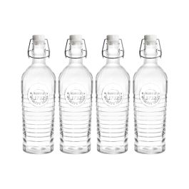 La Mediterran Botella Vidrio Clásica Boca Ancha 1.1L 30.4 x 9.2 x 9.1 cm